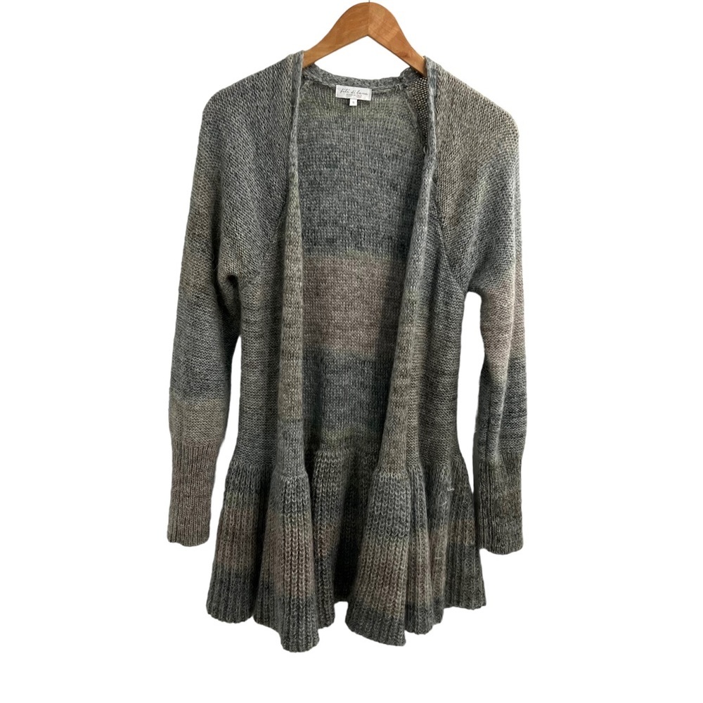 Fili Di Lana Italian Mohair Wool Blend Open Cardigan Duster Sweater Small - Picture 1 of 11